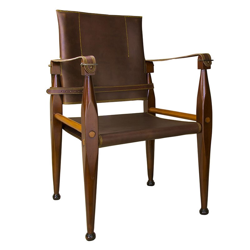 Bridle Leather Campaign Chair Mf122, Bridle Leather Campaign Chair