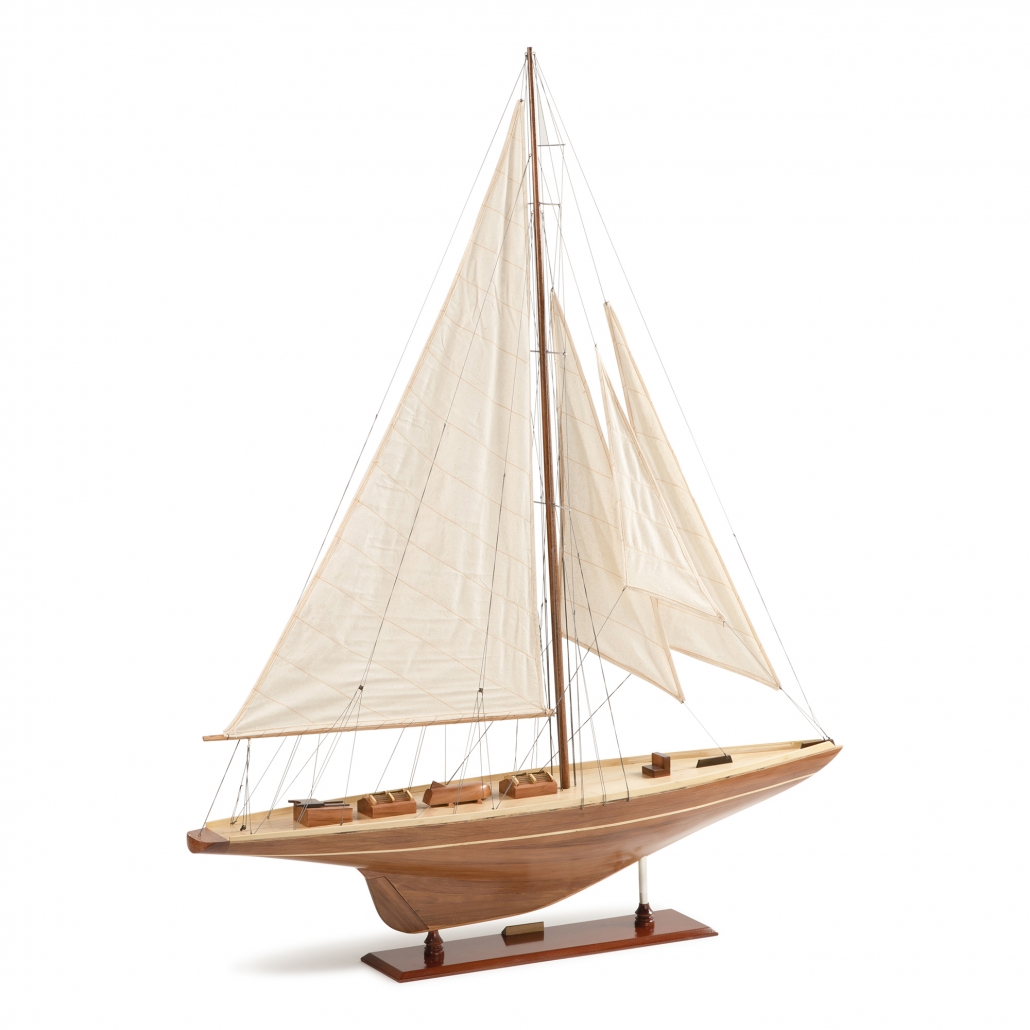 Authentic Models A-Cup Mobile with 4 Colorful Wood J-Yacht Miniatures 